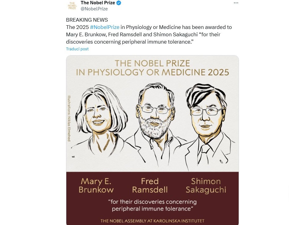 Nobel per la Medicina 2025 a Brunkow, Ramsdell e Sakaguchi per le scoperte sulla tolleranza immunitaria