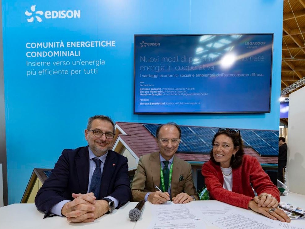 Energia: Edison e Legacoop firmano accordo per l'autoconsumo collettivo