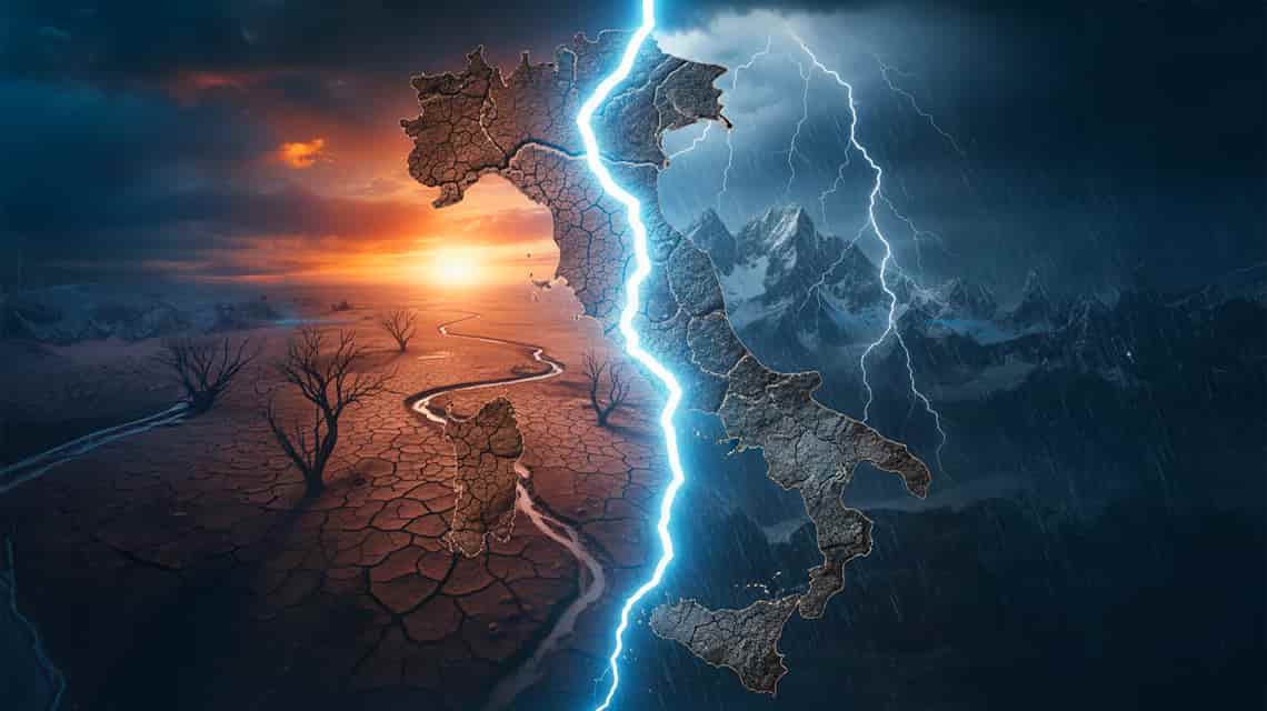 Allarme ENEA: il nord rischia l'alluvione perenne, il sud la siccità totale